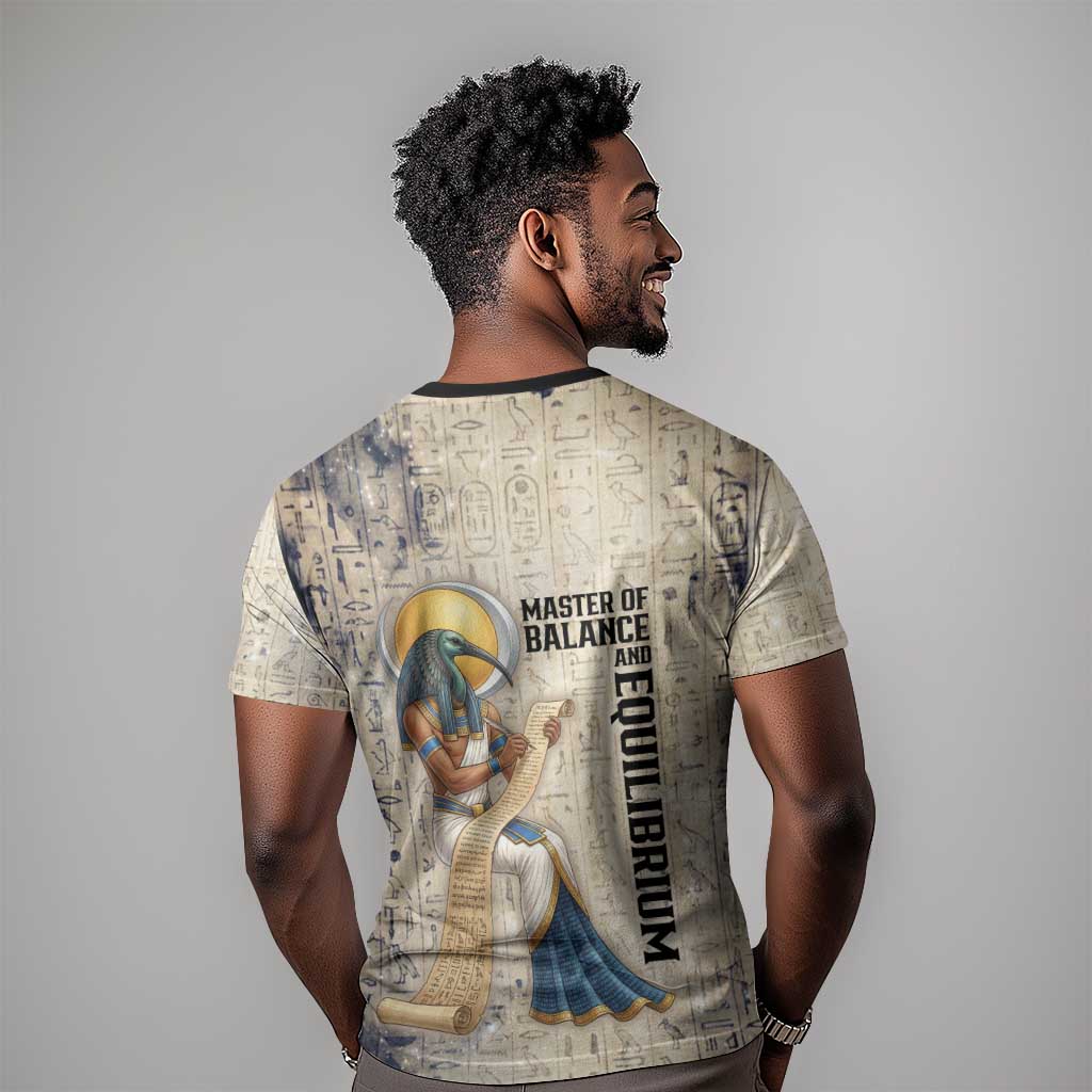 Thoth T shirt Ibis Head and Ancient Scroll Egyptian Wisdom
