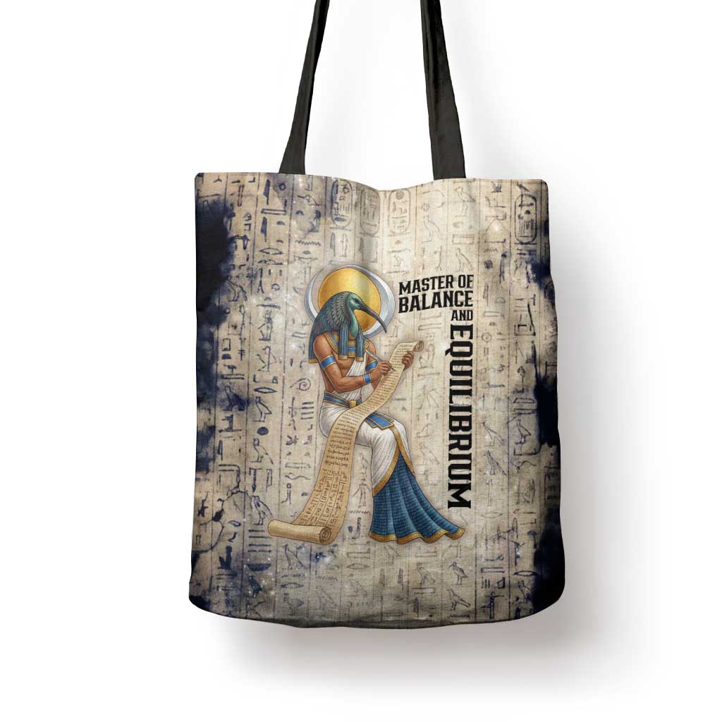 Thoth Tote Bag Ibis Head and Ancient Scroll Egyptian Wisdom