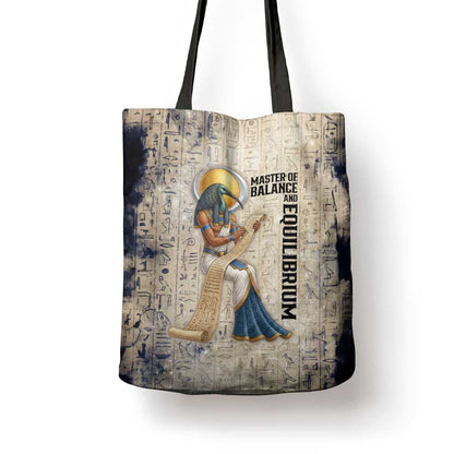 Thoth Tote Bag Ibis Head and Ancient Scroll Egyptian Wisdom
