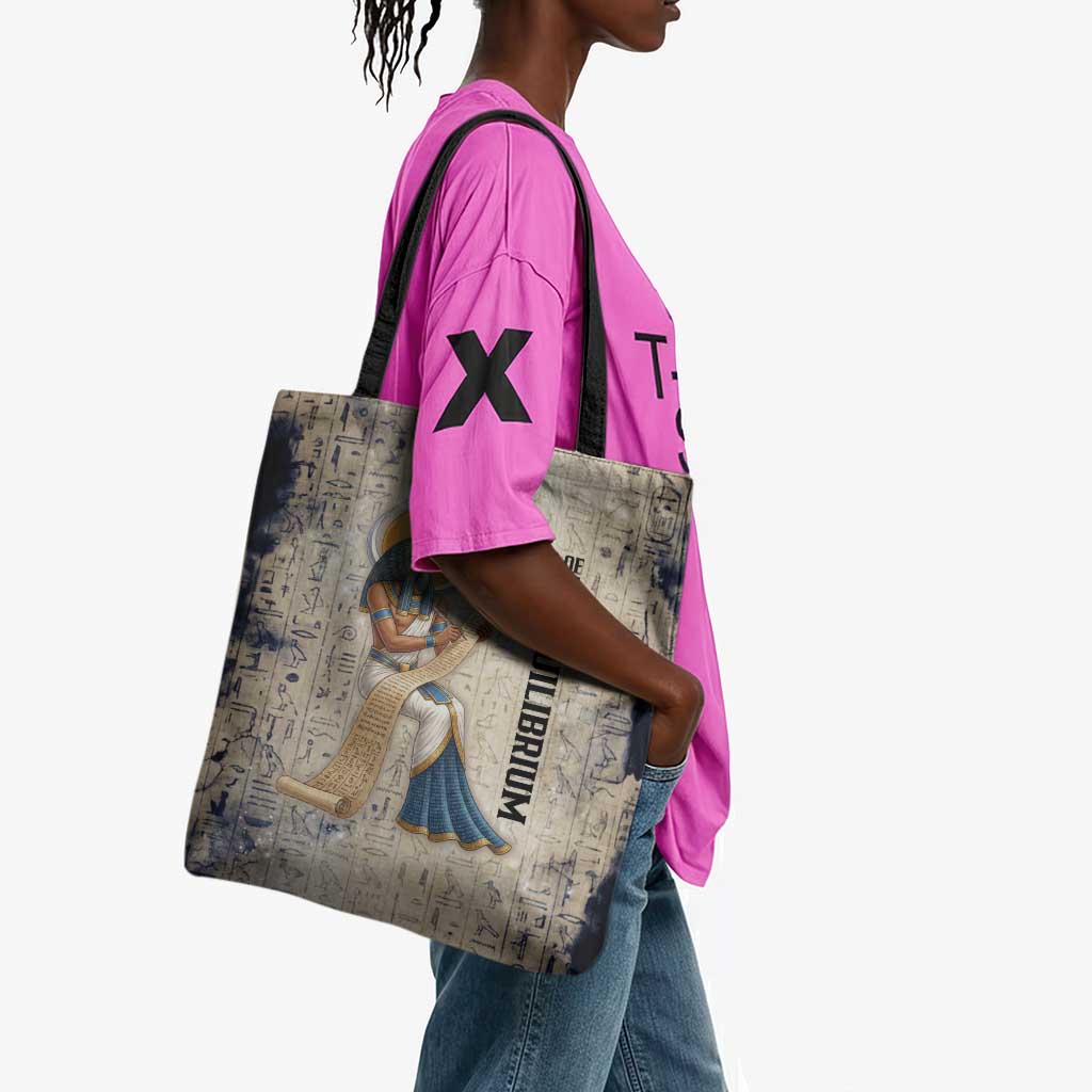 Thoth Tote Bag Ibis Head and Ancient Scroll Egyptian Wisdom
