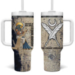 Thoth Tumbler With Handle Ibis Head and Ancient Scroll Egyptian Wisdom