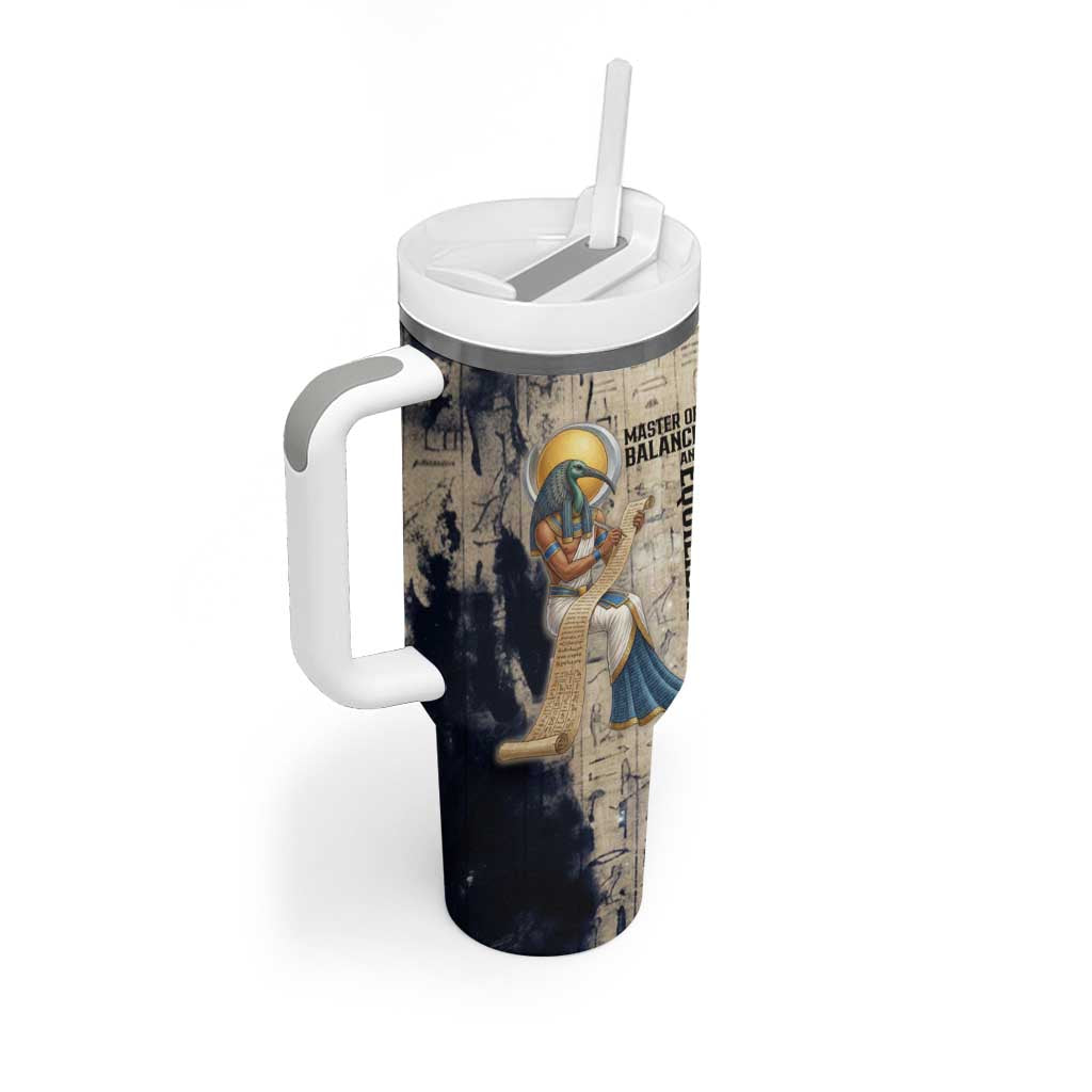 Thoth Tumbler With Handle Ibis Head and Ancient Scroll Egyptian Wisdom