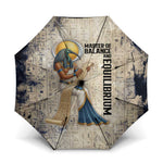 Thoth Umbrella Ibis Head and Ancient Scroll Egyptian Wisdom