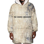 Thoth Wearable Blanket Hoodie Ibis Head and Ancient Scroll Egyptian Wisdom
