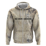 Thoth Zip Hoodie Ibis Head and Ancient Scroll Egyptian Wisdom