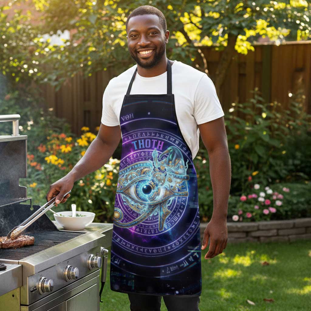 Thoth Ancient Egyptian Cosmic Apron with Sacred Eye and Baboon Symbol Theme