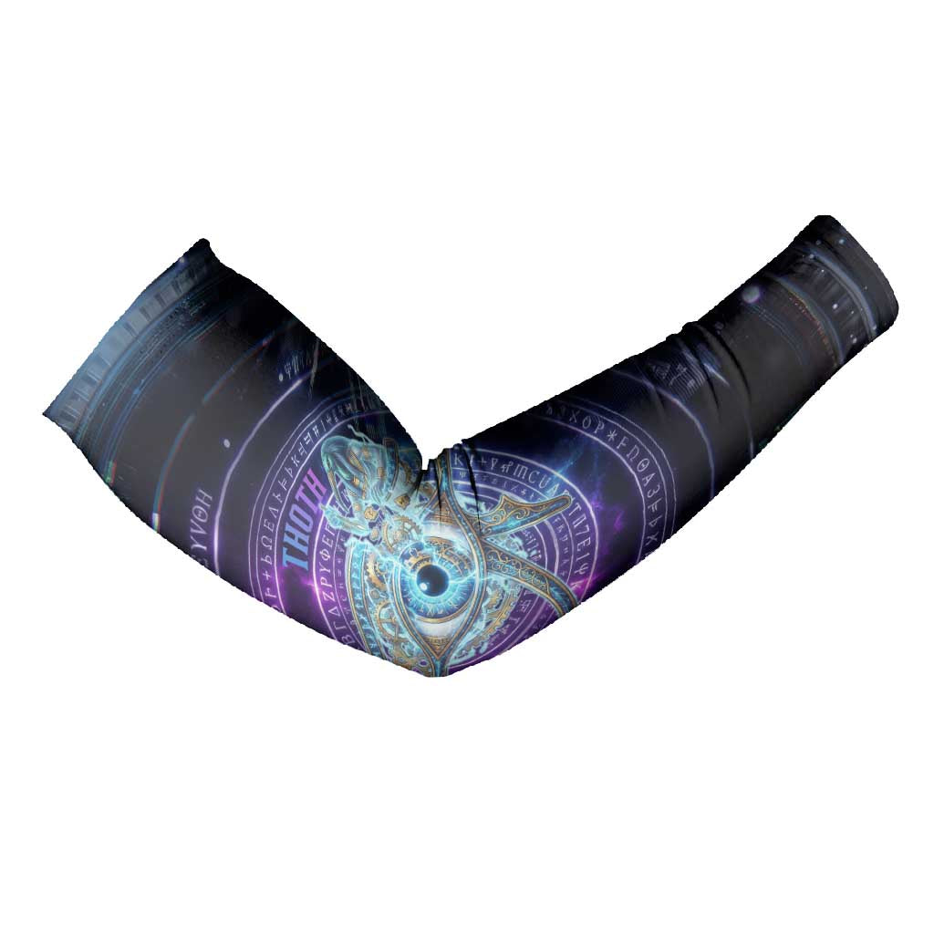 Thoth Ancient Egyptian Cosmic Arm Sleeves with Sacred Eye and Baboon Symbol Theme