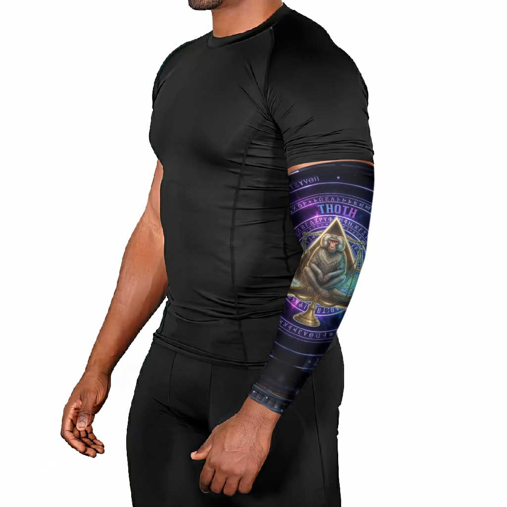 Thoth Ancient Egyptian Cosmic Arm Sleeves with Sacred Eye and Baboon Symbol Theme