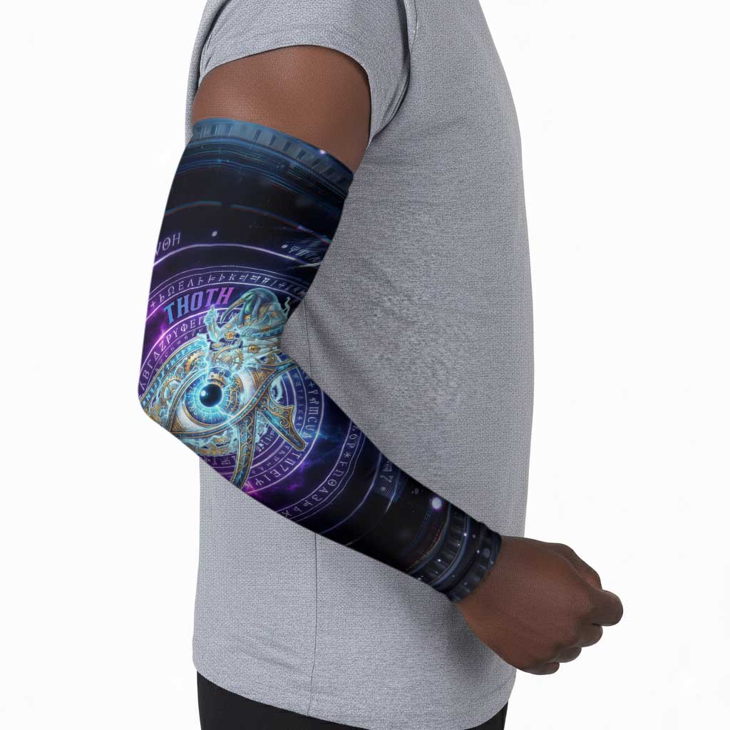 Thoth Ancient Egyptian Cosmic Arm Sleeves with Sacred Eye and Baboon Symbol Theme