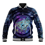Thoth Ancient Egyptian Cosmic Baseball Jacket with Sacred Eye and Baboon Symbol Theme