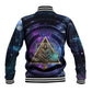 Thoth Ancient Egyptian Cosmic Baseball Jacket with Sacred Eye and Baboon Symbol Theme