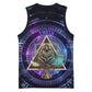 Thoth Ancient Egyptian Cosmic Basketball Jersey with Sacred Eye and Baboon Symbol Theme