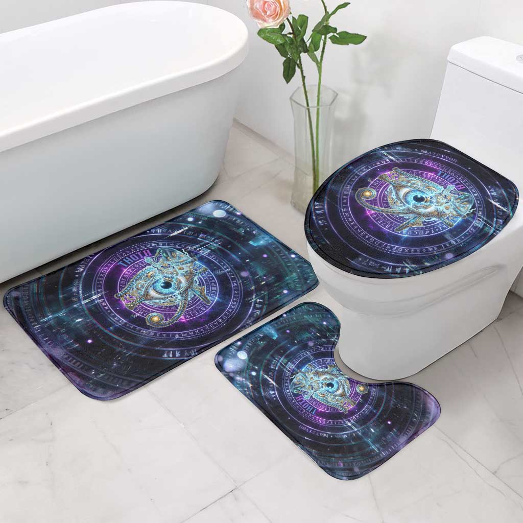 Thoth Ancient Egyptian Cosmic Bathroom Set with Sacred Eye and Baboon Symbol Theme