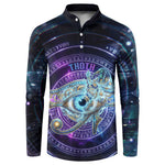 Thoth Ancient Egyptian Cosmic Button Sweatshirt with Sacred Eye and Baboon Symbol Theme