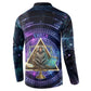 Thoth Ancient Egyptian Cosmic Button Sweatshirt with Sacred Eye and Baboon Symbol Theme
