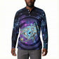 Thoth Ancient Egyptian Cosmic Button Sweatshirt with Sacred Eye and Baboon Symbol Theme