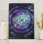 Thoth Ancient Egyptian Cosmic Canvas Wall Art with Sacred Eye and Baboon Symbol Theme