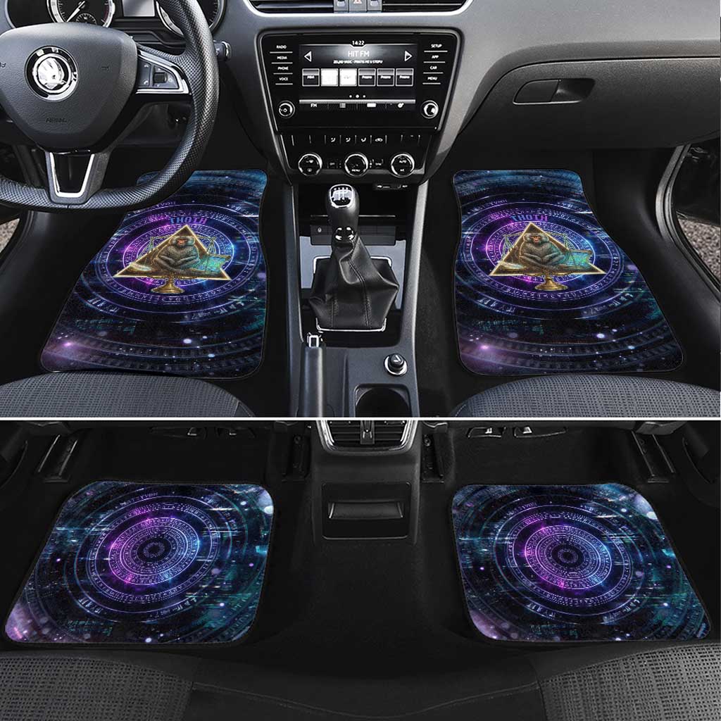 Thoth Ancient Egyptian Cosmic Car Mats with Sacred Eye and Baboon Symbol Theme