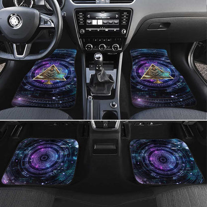 Thoth Ancient Egyptian Cosmic Car Mats with Sacred Eye and Baboon Symbol Theme