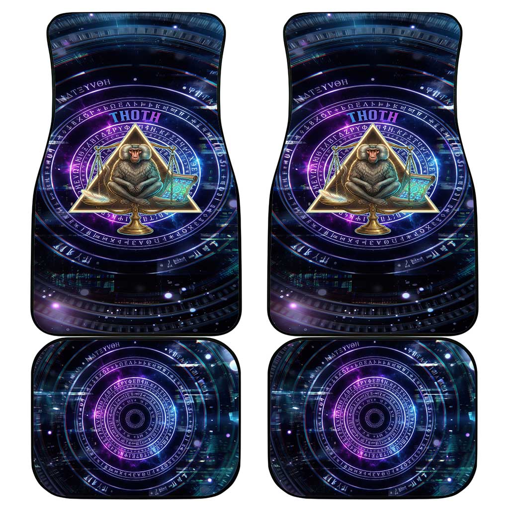 Thoth Ancient Egyptian Cosmic Car Mats with Sacred Eye and Baboon Symbol Theme