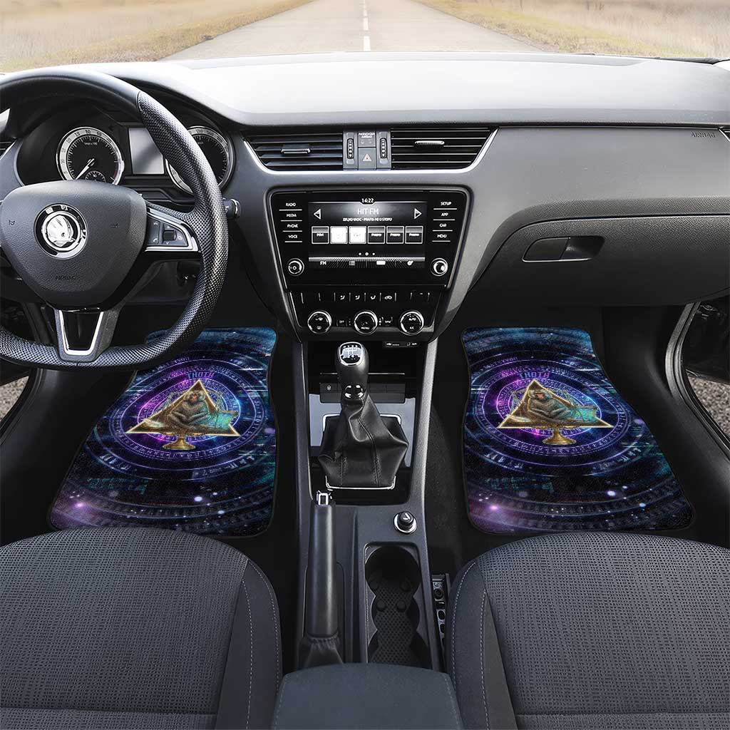 Thoth Ancient Egyptian Cosmic Car Mats with Sacred Eye and Baboon Symbol Theme