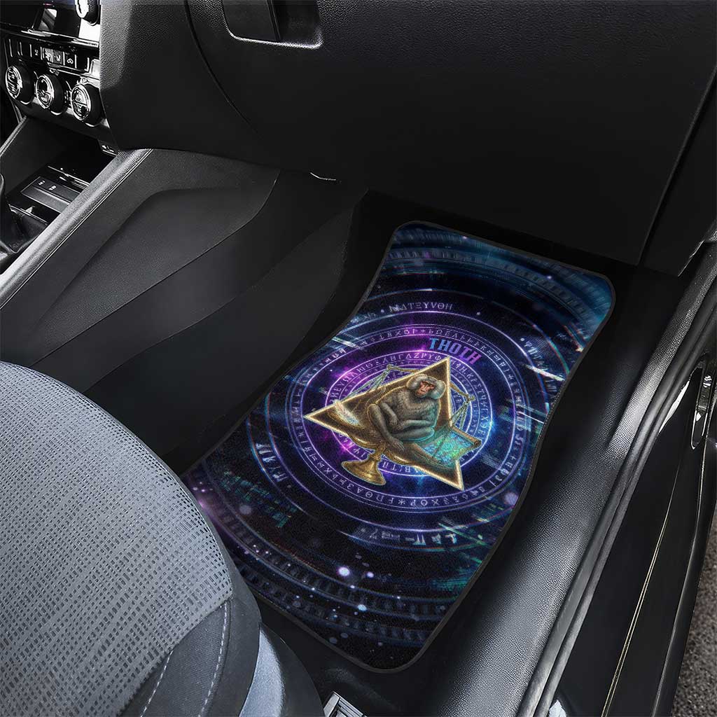 Thoth Ancient Egyptian Cosmic Car Mats with Sacred Eye and Baboon Symbol Theme