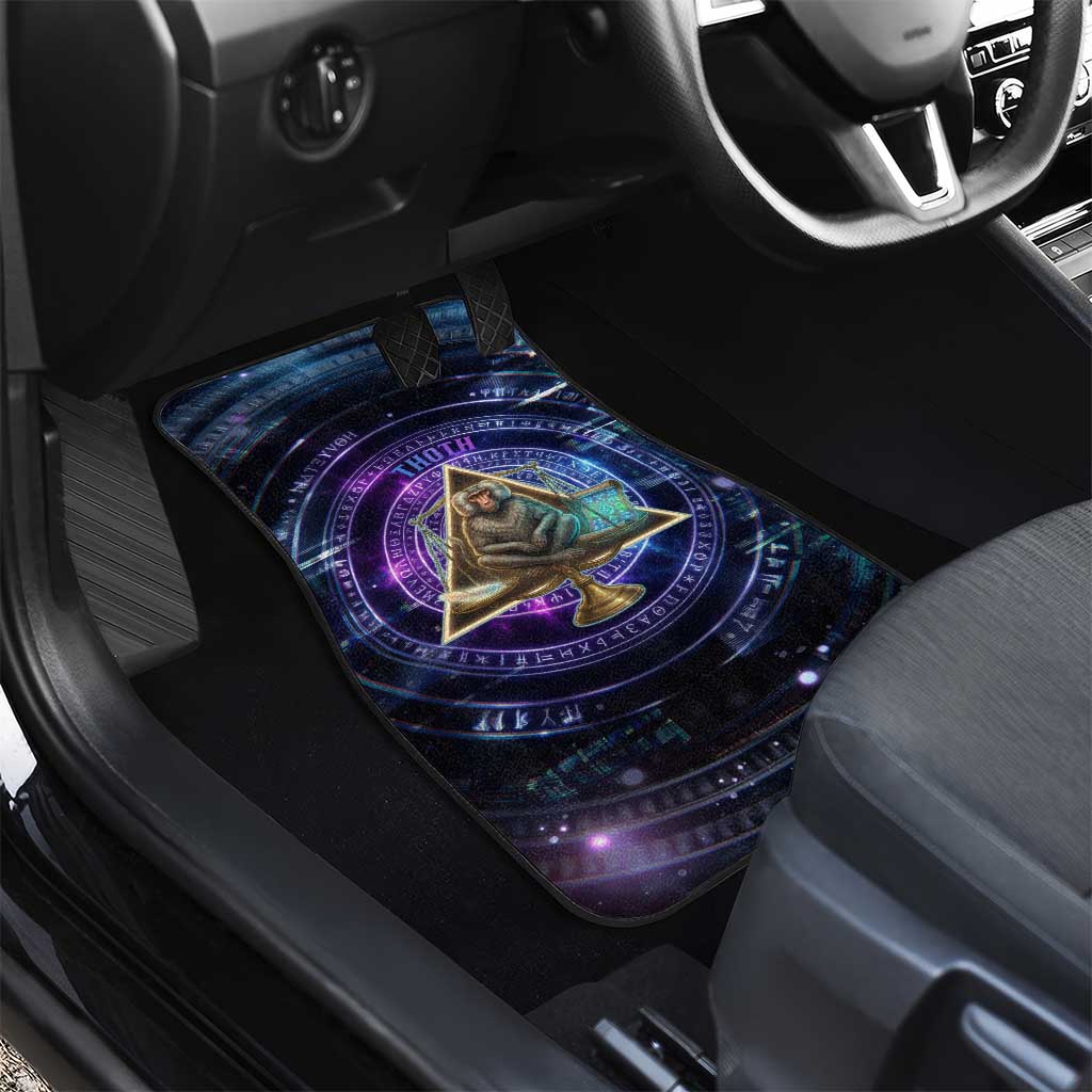 Thoth Ancient Egyptian Cosmic Car Mats with Sacred Eye and Baboon Symbol Theme
