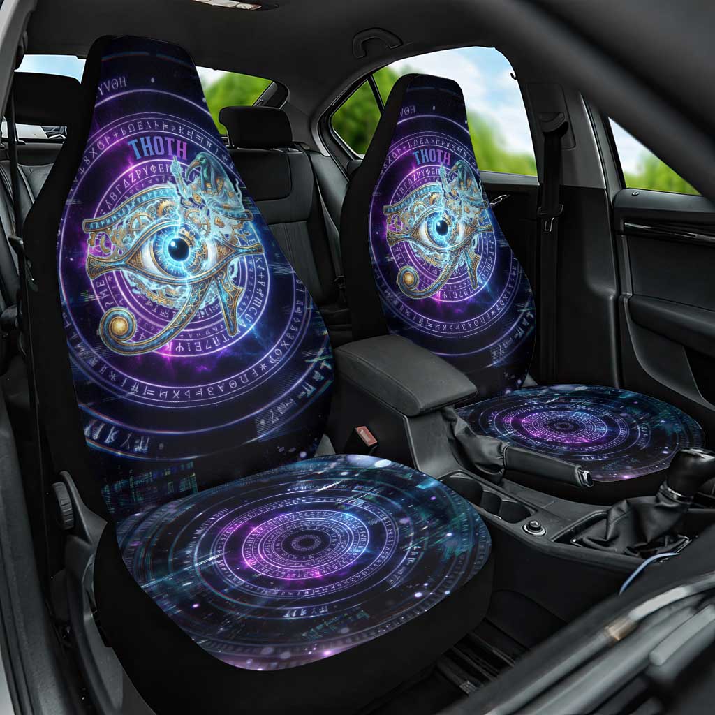 Thoth Ancient Egyptian Cosmic Car Seat Cover with Sacred Eye and Baboon Symbol Theme