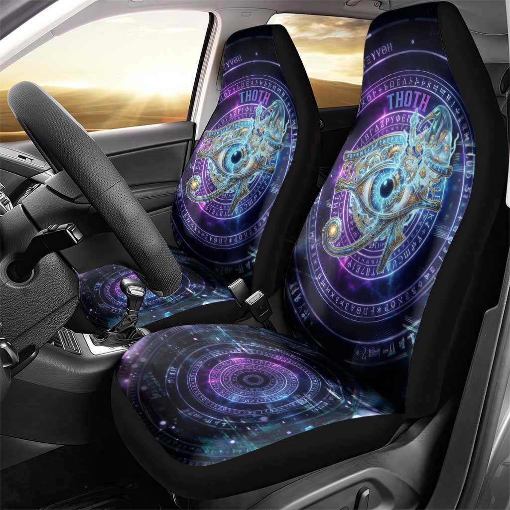 Thoth Ancient Egyptian Cosmic Car Seat Cover with Sacred Eye and Baboon Symbol Theme