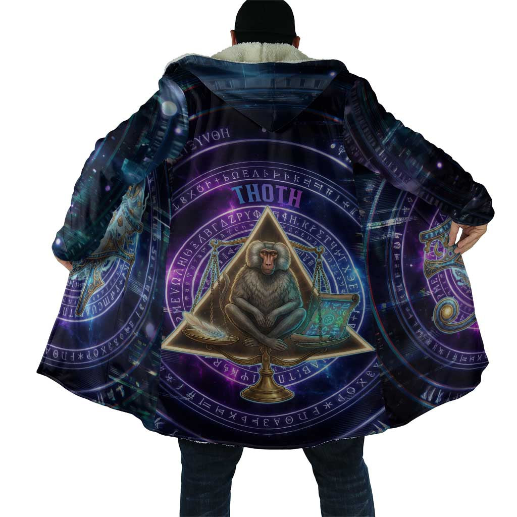 Thoth Ancient Egyptian Cosmic Cloak with Sacred Eye and Baboon Symbol Theme