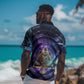 Thoth Ancient Egyptian Cosmic Hawaiian Shirt with Sacred Eye and Baboon Symbol Theme
