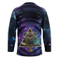 Thoth Ancient Egyptian Cosmic Hockey Jersey with Sacred Eye and Baboon Symbol Theme