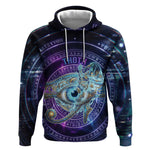 Thoth Ancient Egyptian Cosmic Hoodie with Sacred Eye and Baboon Symbol Theme
