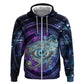 Thoth Ancient Egyptian Cosmic Hoodie with Sacred Eye and Baboon Symbol Theme