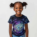 Thoth Ancient Egyptian Cosmic Kid T shirt with Sacred Eye and Baboon Symbol Theme