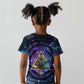 Thoth Ancient Egyptian Cosmic Kid T shirt with Sacred Eye and Baboon Symbol Theme