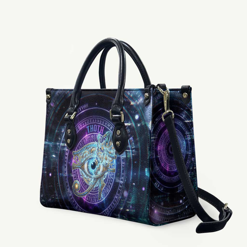 Thoth Ancient Egyptian Cosmic Leather Bag with Sacred Eye and Baboon Symbol Theme