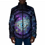Thoth Ancient Egyptian Cosmic Padded Jacket with Sacred Eye and Baboon Symbol Theme