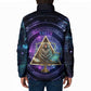 Thoth Ancient Egyptian Cosmic Padded Jacket with Sacred Eye and Baboon Symbol Theme