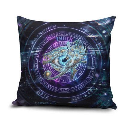Thoth Ancient Egyptian Cosmic Pillow Cover with Sacred Eye and Baboon Symbol Theme