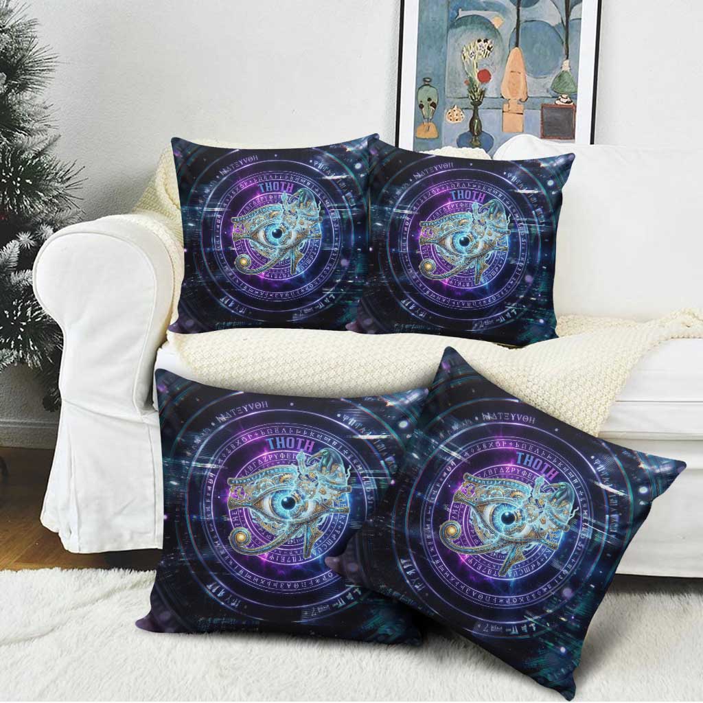Thoth Ancient Egyptian Cosmic Pillow Cover with Sacred Eye and Baboon Symbol Theme
