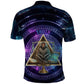 Thoth Ancient Egyptian Cosmic Polo Shirt with Sacred Eye and Baboon Symbol Theme