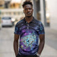 Thoth Ancient Egyptian Cosmic Polo Shirt with Sacred Eye and Baboon Symbol Theme