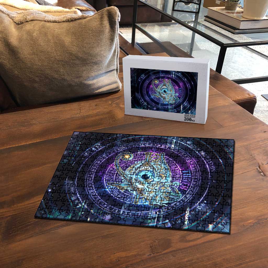 Thoth Ancient Egyptian Cosmic Puzzle with Sacred Eye and Baboon Symbol Theme