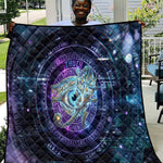 Thoth Ancient Egyptian Cosmic Quilt with Sacred Eye and Baboon Symbol Theme