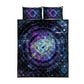 Thoth Ancient Egyptian Cosmic Quilt Bed Set with Sacred Eye and Baboon Symbol Theme