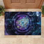 Thoth Ancient Egyptian Cosmic Rubber Doormat with Sacred Eye and Baboon Symbol Theme