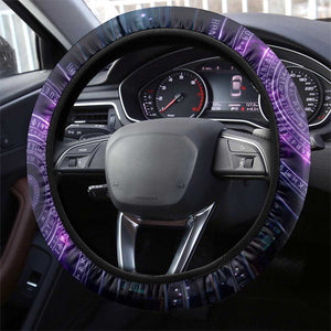 Thoth Ancient Egyptian Cosmic Steering Wheel Cover with Sacred Eye and Baboon Symbol Theme