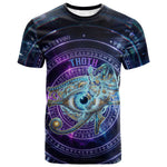 Thoth Ancient Egyptian Cosmic T shirt with Sacred Eye and Baboon Symbol Theme