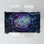 Thoth Ancient Egyptian Cosmic Tablecloth with Sacred Eye and Baboon Symbol Theme